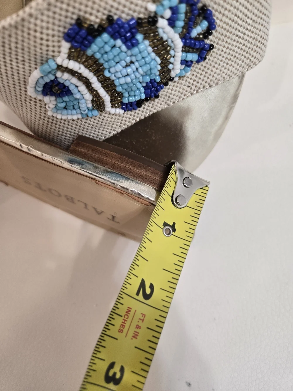 TALBOT'S Turquoise Cobalt Blue BLING Fish Sandals Slides Shoes Sz 7.5